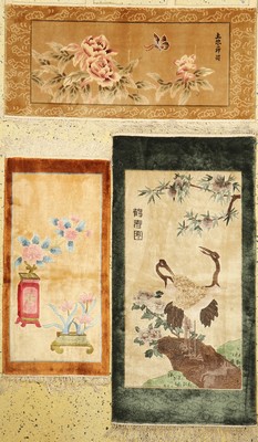 3 Lots China Seide, ca. 40 Jahre, reine Naturseide, ca. 120 x 60 cm, EHZ: 1-2