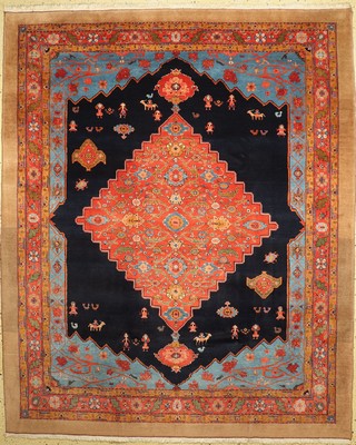 Bidjar sehr fein, Persien, (Musterentwurf von Miri), signiert, ca. 30 Jahre, Korkwolle auf Baumwolle, naturfarben, ca. 300 x 245 cm, EHZ: 1, ...