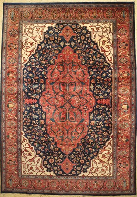 Lahor fein alt"Heriz Muster", Pakistan, um 1920/1930, Korkwolle auf Baumwolle, ca. 407 x 280 cm, EHZ: 2(alte Restaurierungen)