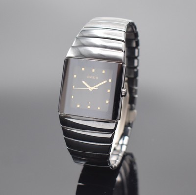 RADO Herrenarmbanduhr Serie Diastar Referenz 152.0335.3, Schweiz um 2000, Keramikgeh. inkl. Gliederband m. dopp. Faltschl., quarz, Zifferblatt m. ...
