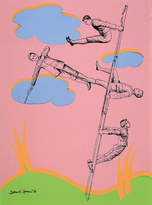 Daniel Spoerri, geb. 1930 3-lagige Stanzung/Collage auf 170gr/qm Mattpapier, Blatt nach Originalvorlage gestanzt, zusammengetragen und am Kopf ...