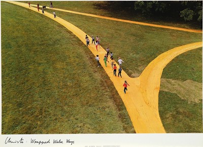 Christo, 1935 - 2020, 4-Farben-Offsetdruck nach einem Bleinbilddia von Wolfgang Volz, auf Ikonorex Papier und 2-Farben-Offset nach Strichvorlage, ...