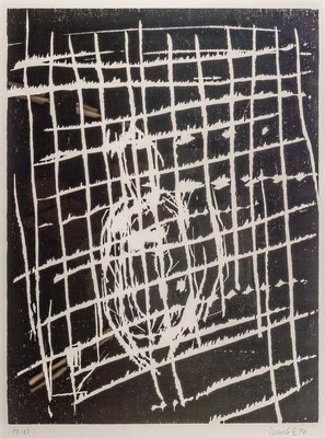 Georg Baselitz, geb. 1938, "Dresdener Frau III", Holzschnitt mit sattem Druck auf Papier, handsigniert und num. 19/30, li. unten datiert ...