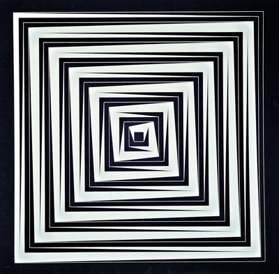 Marcello Morandini, geb. 1940, Siebdruck auf Karton, "geometrische Komposition", re. u. handsigniert und datiert 1974, Blattgr. 68.5 x 68.5 ...