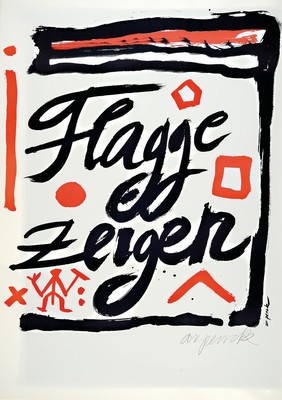 A.R. Penck, 1939 - 2017 Dresden, Offset, handsigniert, aus 1995, Auflage 35, 84 x 59.5 cm
