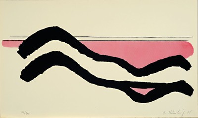 Bernd Koberling, geb. 1938 in Berlin, Siebdruck auf dickem Büttenpapier, handsigniert und num. 54/100, aus 1968, ca. 38 x 64 cm