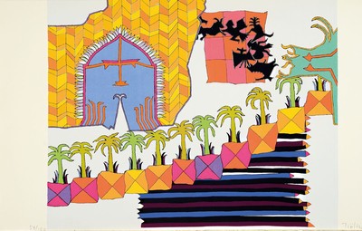 Heinz Trökes, 1913-1997, Siebdruck auf festem Velin, handsigniert u. num. 54/200, aus dem Jahre 1968, 38x64 cm, Heinz Trökes war ein bekannter ...
