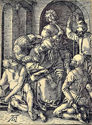 Albrecht Dürer, 1471-1528, Holzstich "Die Verspottung Christi" (um 1509), hier ein Abzug des 19.Jh., Blatt 15 aus der Folge der Kleinen ...