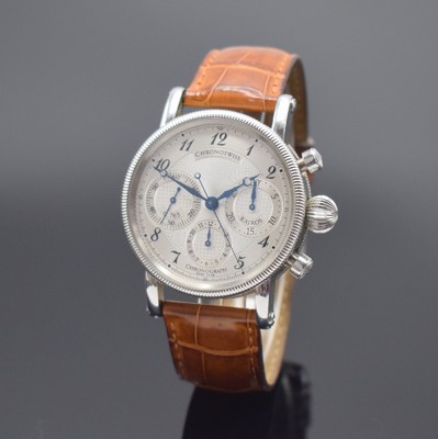 CHRONOSWISS Armbandchronograph Kairos Referenz CH 7523 K, Automatik, Schweiz um 2005, Edelstahlgeh. inkl. orig. Lederband m. orig. Dornschl., beids. ...