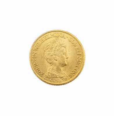 Goldmünze 10 Gulden 1913, Niederlande, Königin Wilhelmina