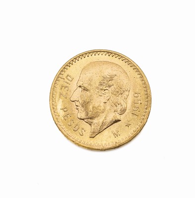 10 Pesos Goldmünze, Mexiko 1959, Estados Unidos Mexicanos