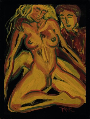 Felix Pfefferkorn, 1945 Berlin-1980, Desire, Acryl auf Hartfaser, rechts unten monogr., rückseitig signiert und betitelt, ca. 80x60cm, R. ca. 85x65cm