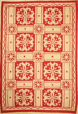 Kelim, Europa, um 1960, Wolle auf Baumwolle, ca. 233 x 165 cm, EHZ: 2(verschmutzt)