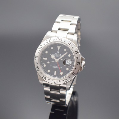 ROLEX Herrenarmbanduhr Oyster Perpetual Date Explorer II Referenz 16570, Automatik, K-Serie, LC 100, Chronometer der Superlative in Edelstahl inkl. ...