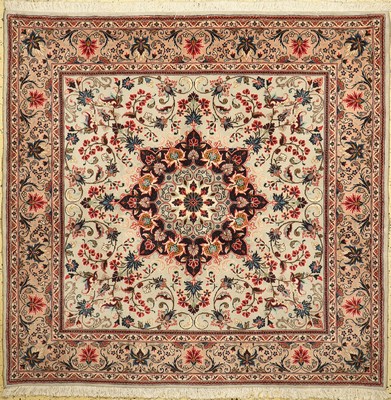 Yazd fein, Persien, ca. 40 Jahre, Korkwolleauf Baumwolle, ca. 199 x 194 cm, EHZ: 1