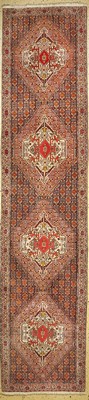 Senneh Kork fein, Persien, ca. 40 Jahre, Korkwolle auf Baumwolle, ca. 390 x 88 cm, EHZ:1-2