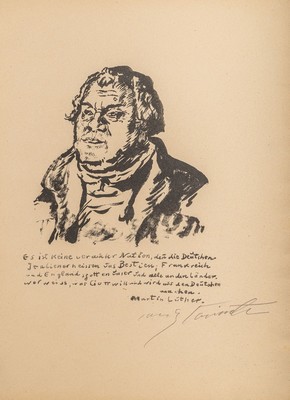 Lovis Corinth, 1858 - 1925, Lithografie aus der Suite "Martin Luther", 1920/21, Gurlitt-Presse, Auflage 40 Exp., WVZ Schwarz 444-Rodenberg ...