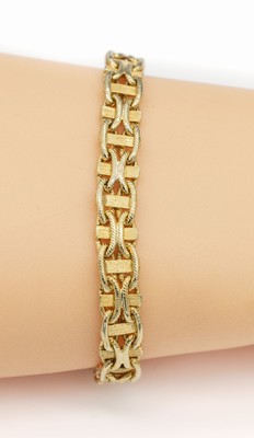 14 kt Gold Armband, GG 585/000, L. ca. 19 cm, Kastenschloss mit Sicherheitsacht, ca. 28.6 g