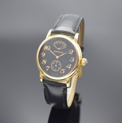 MONTBLANC Herrenarmbanduhr Meisterstück mit Gangreserveanzeige Referenz 7003, Schweiz um 1999, Handaufzug, verg. Edelstahlgeh. inkl. neutr. ...