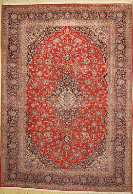 Keschan Kork fein, Persien, ca. 50 Jahre, Korkwolle auf Baumwolle, ca. 360 x 253 cm, Abrasch, EHZ: 1(gebraucht)