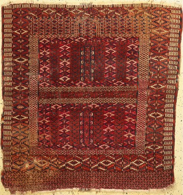 Tekke Engsi antik, Turkmenistan, 19.Jhd, Wolle auf Wolle, ca. 140 x 127 cm, EHZ: 4