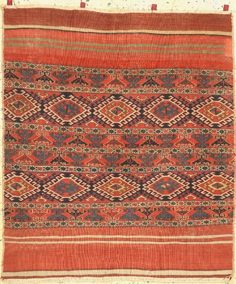 Antiker Shahsawan Mafraschteil, Persien, um 1900, Wolle auf Wolle, ca. 119 x 110 cm, EHZ: 2(restauriert)
