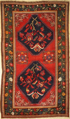 Antiker Karabagh, Kaukasus, um 1900, Wolle auf Wolle, ca. 285 x 170 cm, EHZ: 2(Oxidiert)