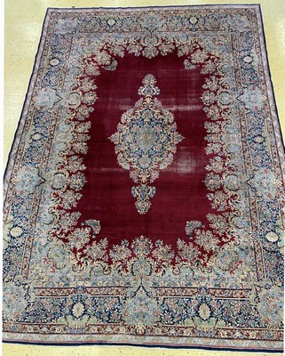 Kerman Lawar alt, Persien, um 1940, Wolle auf Baumwolle, ca. 500 x 360 cm, EHZ: 3