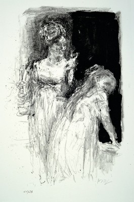 Bernhard Heisig, 1925 - 2011, Lithografie auf dickem Zerkall Büttenpapier m.Wasserzeichen, handsigniert und num. 28/33, Litho stammt aus dem Jahre ...