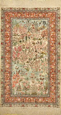 Hereke Seide, China, ca. 40 Jahre, reine Naturseide, ca. 153 x 94 cm, EHZ: 1-2