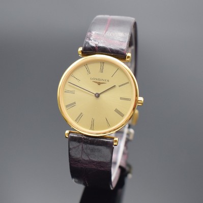 LONGINES La Grande Classique Damenarmbanduhr Referenz L4.512.2, Schweiz um 2012, quarz, verg. Gehäuse, neutr. Lederband m. Faltschl., Boden 6-fach ...