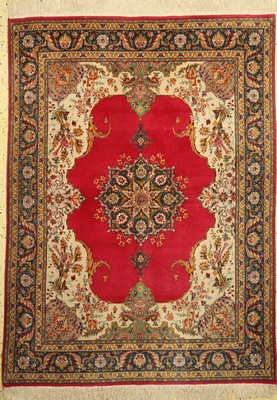 Täbriz fein(50 Raj), Persien, um 1960, Korkwolle mit Seide, ca. 210 x 155 cm, EHZ: 2
