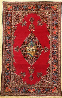 Keschan Kork fein, Persien, um 1930/1940, Korkwolle auf Baumwolle, ca. 207 x 133 cm, EHZ: 2(Fleck)