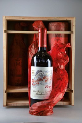 6 Flaschen 2005 Castillo Ygay, Marques de Murrieta, ca. 750ml, High Fill, in Original-Holzkiste