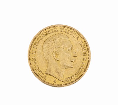 20 Mark Goldmünze, Deutsches Reich, 1901, Wilhelm II Deutscher Kaiser König von Preußen,Prägemarke A