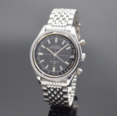 CITIZEN Record Master seltener Chronograph mit Flyback in Edelstahl Referenz 4-570017 Y, Japan um 1970, Handaufzug, 2-teil. Gehäuse, Boden geschr., ...