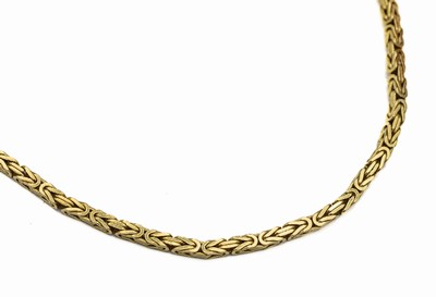 18 kt Gold Königs-Kette, GG 750/000, L. ca. 90 cm, Federringschließe, ca. 29.4 g