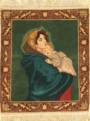 Täbriz sign.(Maria mit Kind), Persien, ca. 50 Jahre, Korkwolle, ca. 60 x 51 cm, EHZ: 1 (gebraucht)