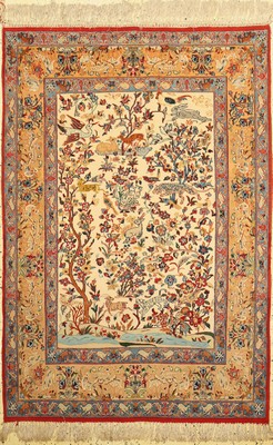 Esfahan fein, Persien, um 1960, Korkwolle auf Seide, ca. 152 x 105 cm, ca. 1,0 Mio. Kn/qm, EHZ: 1 (gebraucht)