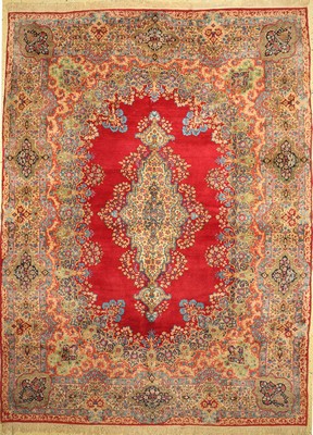 Kerman Lawar alt fein, Persien, um 1950, Korkwolle auf Baumwolle, ca. 405 x 300 cm, EHZ: 1(gebraucht).