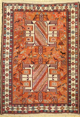 Seiden Sumakh, Azerbaijan, ca. 50 Jahre, Seide auf Baumwolle, ca. 140 x 104 cm, EHZ: 2