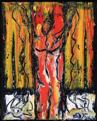 Dietmar Brixy, geb. 1961 Mannheim, Studium an der Akademie Karlsruhe, Abstrakt-figurative Komposition, Acryl auf Lwd, rechts unten signiert, ca. ...