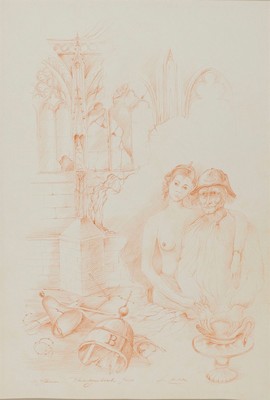 Werner Holz, 1948 Grünstadt-1991 Ludwigshafen, namhafter Vertreter des Phantastischen Realismus, hier: St. Johann (Kathedrale) s'Hertogenbosch, ...
