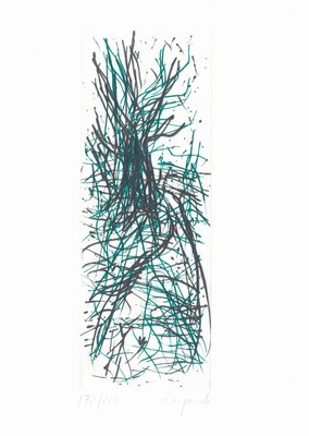 A.R. Penck, 1939 Dresden-2017 Zürich, Reise durch Ireland-Reise durch Irrland, zweifarbige Kaltnadelradierung auf Velin, handsigniert, num. 172/200, ...