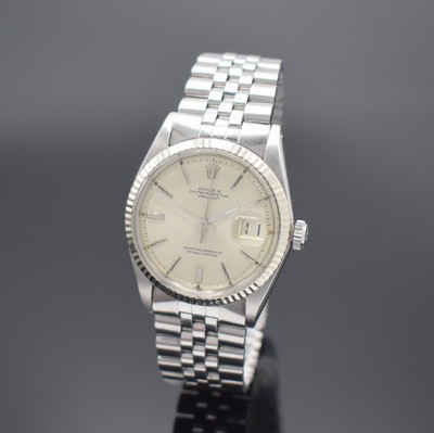 ROLEX Herrenarmbanduhr Oyster Perpetual Datejust Referenz 1601, Schweiz um 1964, Automatik, verschr. Oystergeh., WG-Lünette, gefaltetes Jubileeband ...