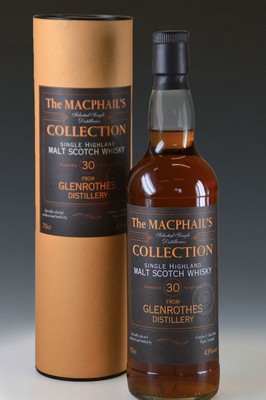 1 Flasche The Macphail's Single Highland Malt Scotch Whiskey, 30 Years old, Glenrothes Destillery Schottland, 70cl, 43% Vol., in orig. Dose