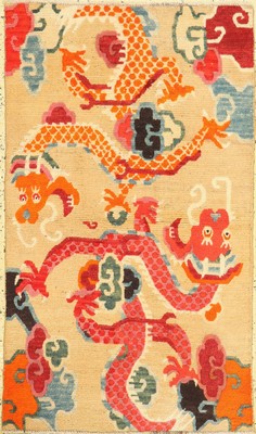 Drachen Shigatse"Khaden", Tibet, um 1930/1940, Wolle auf Baumwolle, ca. 149 x 88 cm, EHZ: 2