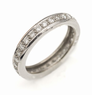 18 kt Gold Memory Brillantring, WG 750/000,Brillanten zus. ca. 1,00 ct Weiß/si, RW 58.5, ca. 5.4 g