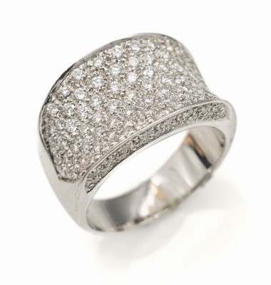 18 kt Gold Brillant-Ring, GG 750/000, Brillanten zus. ca. 1.34 ct Weiß/si, RW 55, ca. 10.5 g