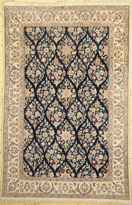 Nain fein(6 La), Persien, ca. 50 Jahre, Korkwolle mit Seide, ca. 207 x 137 cm, EHZ: 1(gebraucht)
